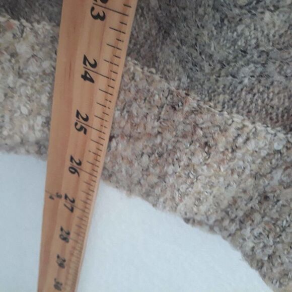 Dressbarn Cowl Neck Sweater Woman Petite Large Gray Brown Short Sleeve - Picture 7 of 9